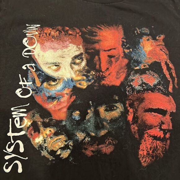 System of a Down Metal Band Shirt size Large  Vintage black no size tag check - Picture 3 of 6